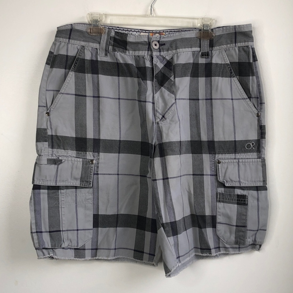 Op Gray Plaid Cargo Shorts